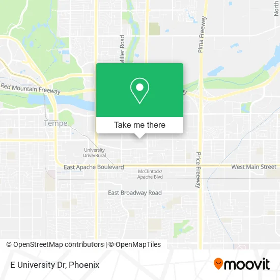E University Dr map