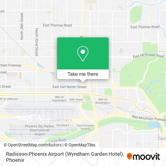 Mapa de Radisson-Phoenix Airport (Wyndham Garden Hotel)