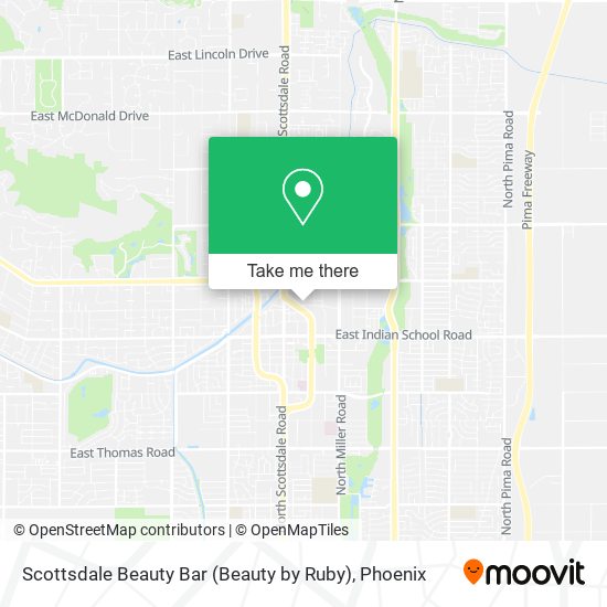 Mapa de Scottsdale Beauty Bar (Beauty by Ruby)