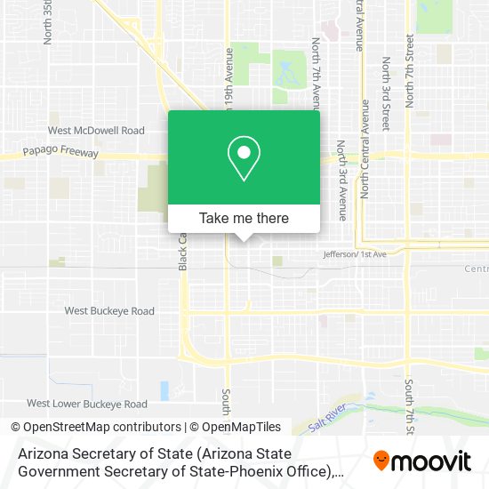 Mapa de Arizona Secretary of State (Arizona State Government Secretary of State-Phoenix Office)