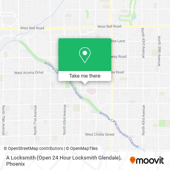 A Locksmith (Open 24 Hour Locksmith Glendale) map
