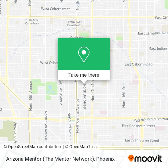 Mapa de Arizona Mentor (The Mentor Network)