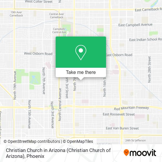 Christian Church in Arizona map