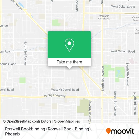 Mapa de Roswell Bookbinding (Roswell Book Binding)