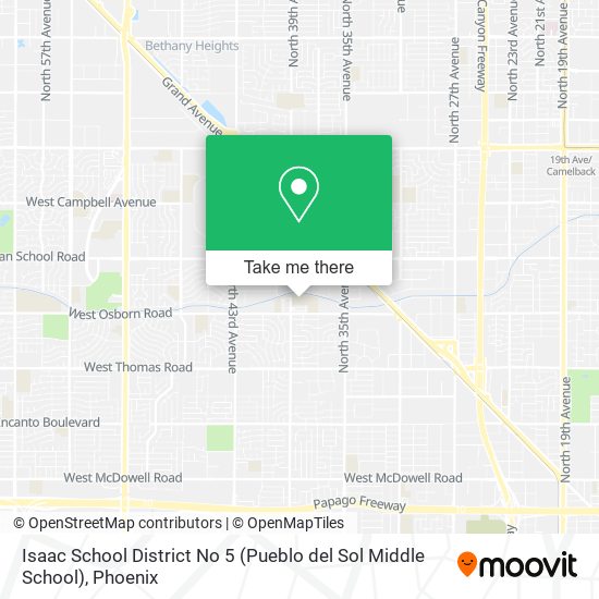 Mapa de Isaac School District No 5 (Pueblo del Sol Middle School)