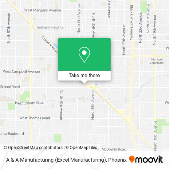 A & A Manufacturing (Excel Manufacturing) map