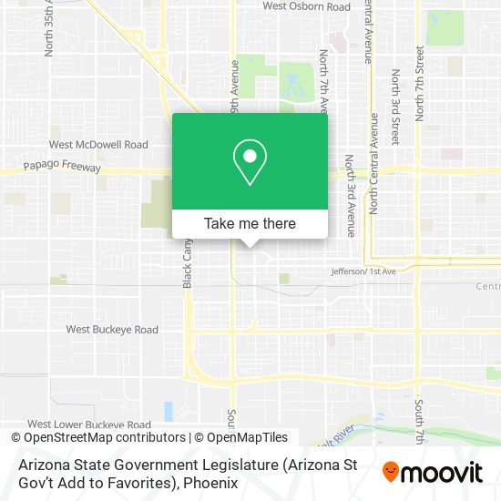 Arizona State Government Legislature (Arizona St Gov’t Add to Favorites) map