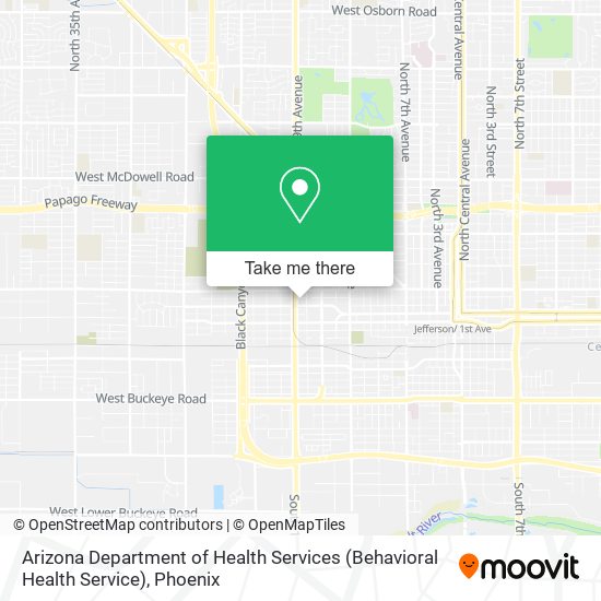 Mapa de Arizona Department of Health Services (Behavioral Health Service)