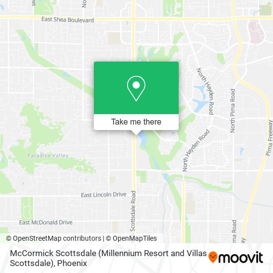 Mapa de McCormick Scottsdale (Millennium Resort and Villas Scottsdale)
