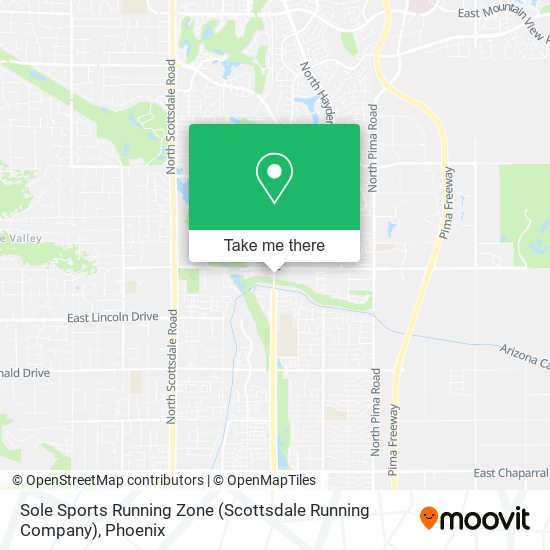 Mapa de Sole Sports Running Zone (Scottsdale Running Company)
