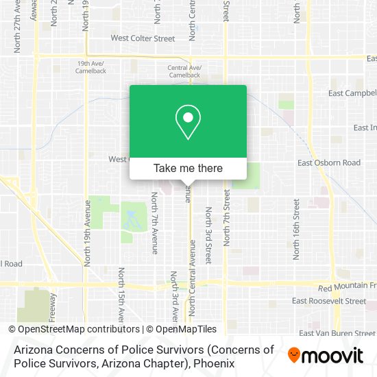 Mapa de Arizona Concerns of Police Survivors (Concerns of Police Survivors, Arizona Chapter)