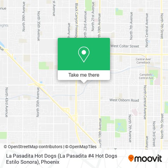 Mapa de La Pasadita Hot Dogs (La Pasadita #4 Hot Dogs Estilo Sonora)