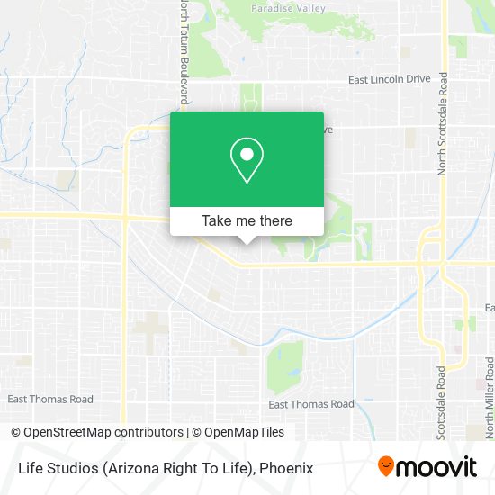 Mapa de Life Studios (Arizona Right To Life)