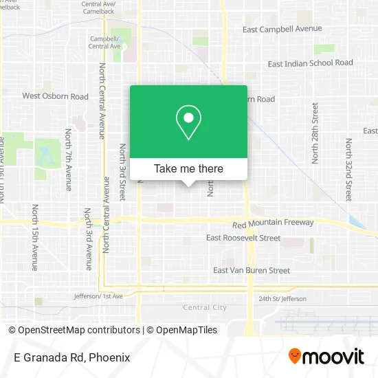 E Granada Rd map