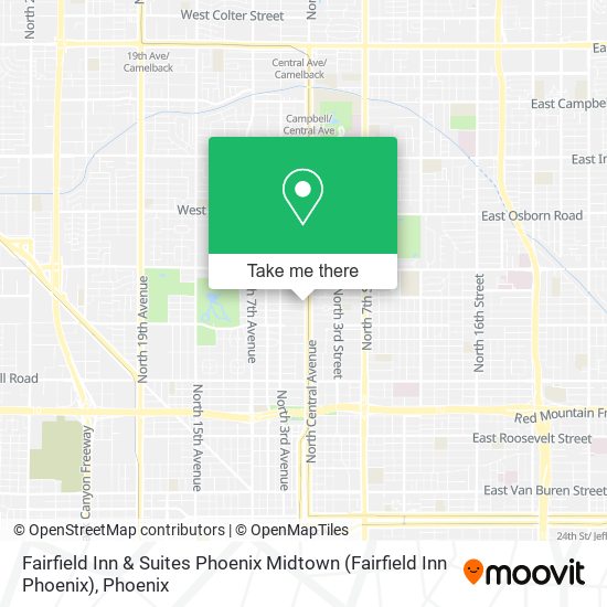 Mapa de Fairfield Inn & Suites Phoenix Midtown (Fairfield Inn Phoenix)