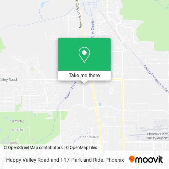 Happy Valley Road and I-17-Park and Ride map