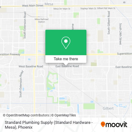 Mapa de Standard Plumbing Supply (Standard Hardware - Mesa)