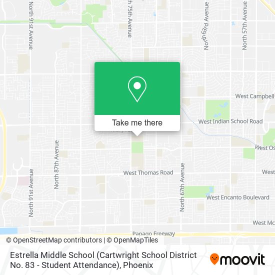 Mapa de Estrella Middle School (Cartwright School District No. 83 - Student Attendance)