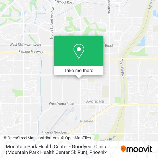 Mapa de Mountain Park Health Center - Goodyear Clinic (Mountain Park Health Center 5k Run)