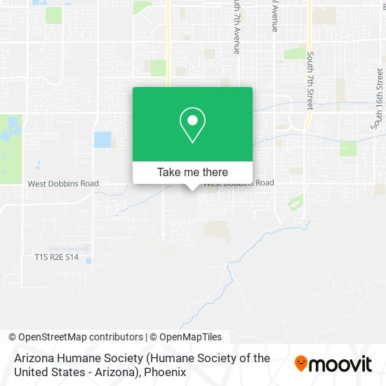 Mapa de Arizona Humane Society (Humane Society of the United States - Arizona)