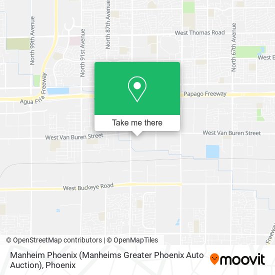 Mapa de Manheim Phoenix (Manheims Greater Phoenix Auto Auction)