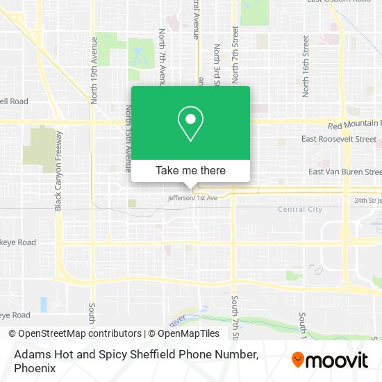 Adams Hot and Spicy Sheffield Phone Number map