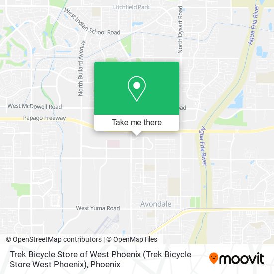 Trek Bicycle Store of West Phoenix map
