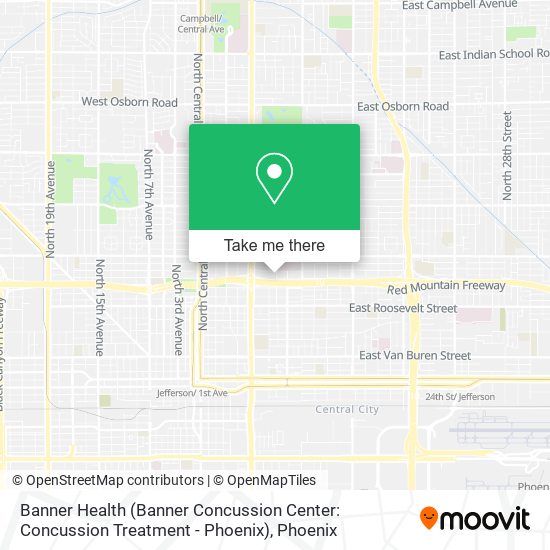 Mapa de Banner Health (Banner Concussion Center: Concussion Treatment - Phoenix)