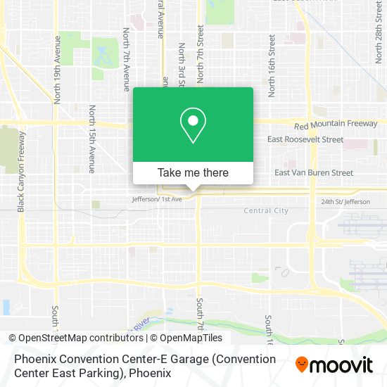 Phoenix Convention Center-E Garage (Convention Center East Parking) map