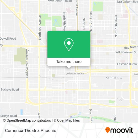 Comerica Theatre map