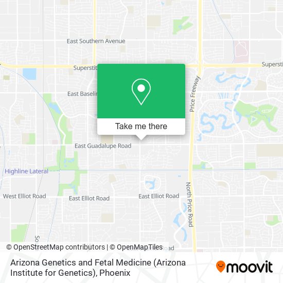 Mapa de Arizona Genetics and Fetal Medicine (Arizona Institute for Genetics)