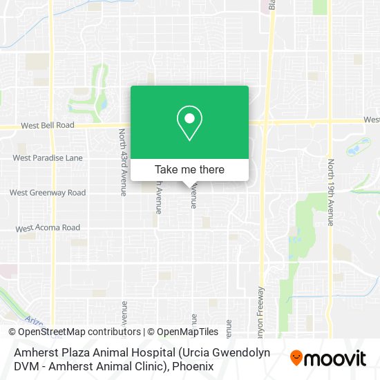 Mapa de Amherst Plaza Animal Hospital (Urcia Gwendolyn DVM - Amherst Animal Clinic)