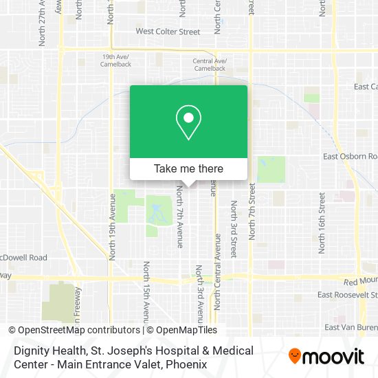 Mapa de Dignity Health, St. Joseph's Hospital & Medical Center - Main Entrance Valet