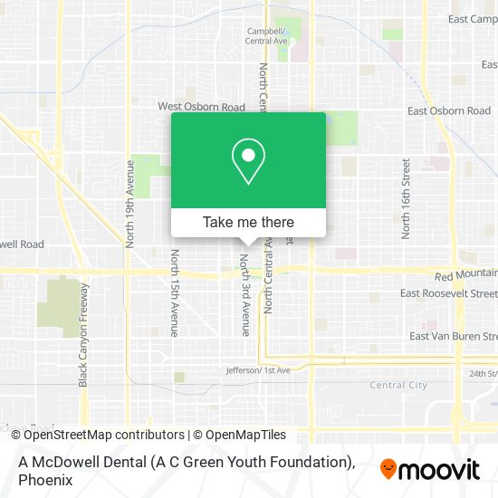 A McDowell Dental (A C Green Youth Foundation) map