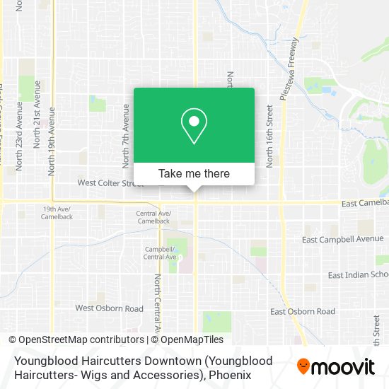 Mapa de Youngblood Haircutters Downtown (Youngblood Haircutters- Wigs and Accessories)