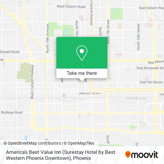 Mapa de America's Best Value Inn (Surestay Hotel by Best Western Phoenix Downtown)