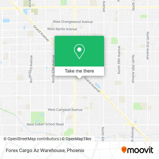 Mapa de Forex Cargo Az Warehouse