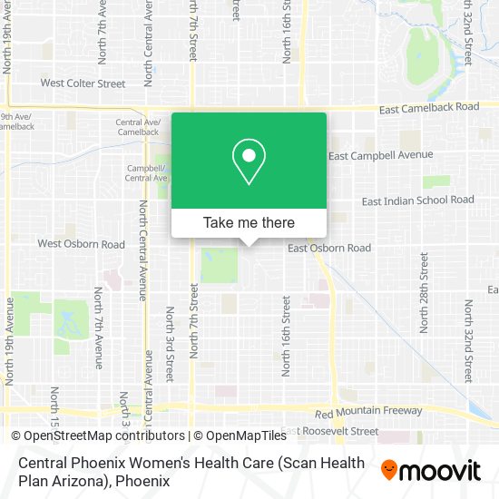 Central Phoenix Women's Health Care (Scan Health Plan Arizona) map