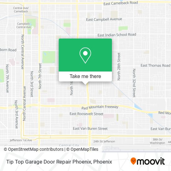 Tip Top Garage Door Repair Phoenix map