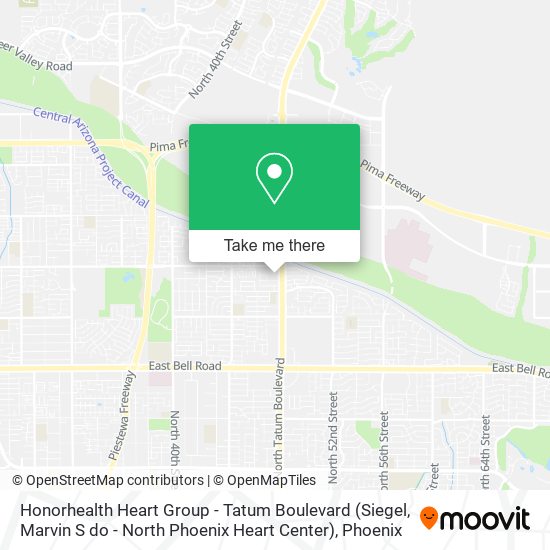 Honorhealth Heart Group - Tatum Boulevard (Siegel, Marvin S do - North Phoenix Heart Center) map