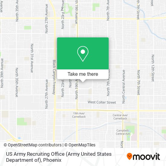 US Army Recruiting Office (Army United States Department of) map