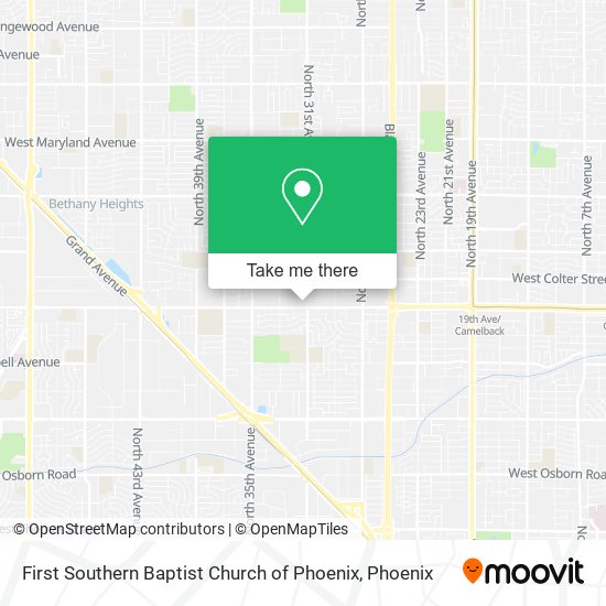 First Southern Baptist Church of Phoenix map