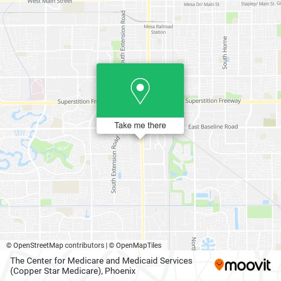 Mapa de The Center for Medicare and Medicaid Services (Copper Star Medicare)