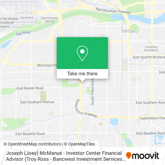 Mapa de Joseph (Joey) McManus - Investor Center Financial Advisor (Troy Ross - Bancwest Investment Services