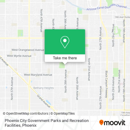 Phoenix City Government Parks and Recreation Facilities map