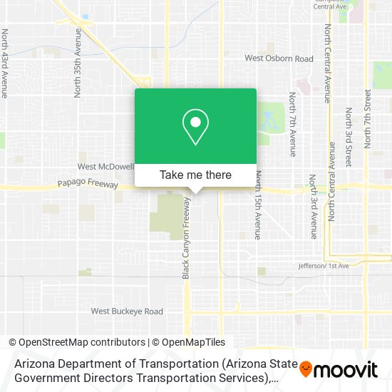 Mapa de Arizona Department of Transportation (Arizona State Government Directors Transportation Services)