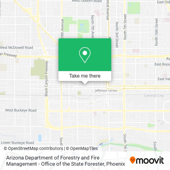 Arizona Department of Forestry and Fire Management - Office of the State Forester map