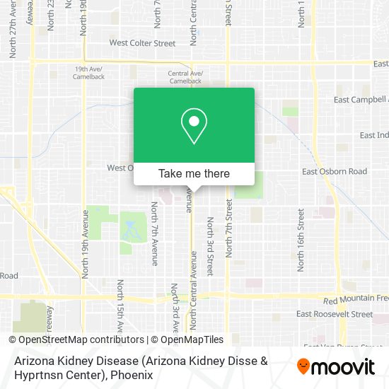 Mapa de Arizona Kidney Disease (Arizona Kidney Disse & Hyprtnsn Center)
