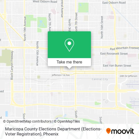 Mapa de Maricopa County Elections Department (Elections- Voter Registration)