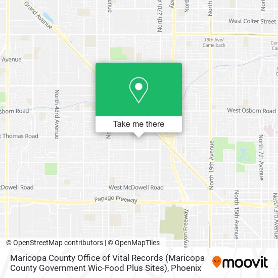 Maricopa County Office of Vital Records (Maricopa County Government Wic-Food Plus Sites) map